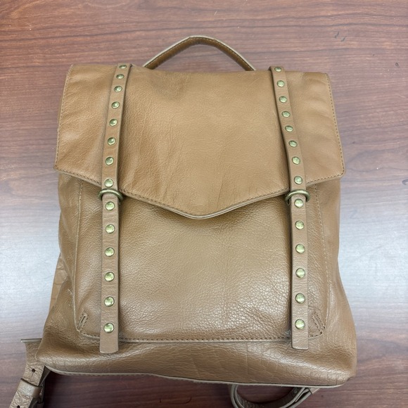 Lucky Brand LEATHER BACKPACK (Men/Women) COGNAC Gold Studded ADJUSTABLE STRAPS - Picture 3 of 9